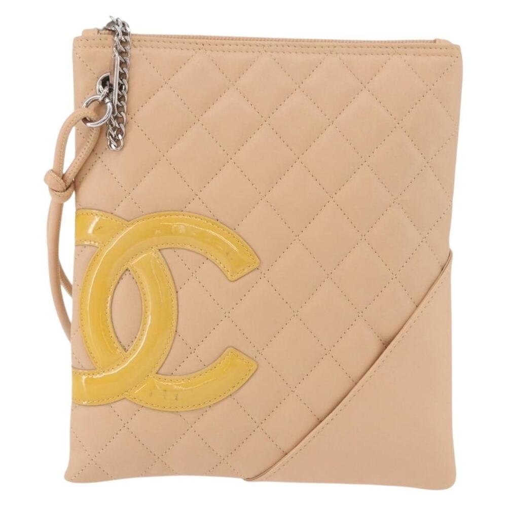 Chanel Cambon Line Matelasse Shoulder Bag Beige